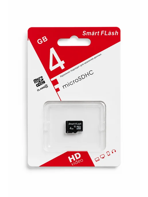 Карта памяти micro sd 4gb SmartFlash, 4 ГБ, фото 2