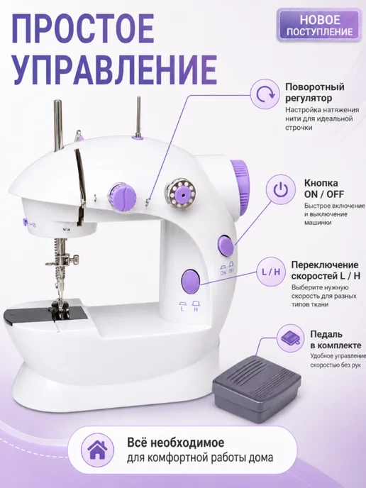 Мини швейная машина портативная SM-202A, вариант, фото 3