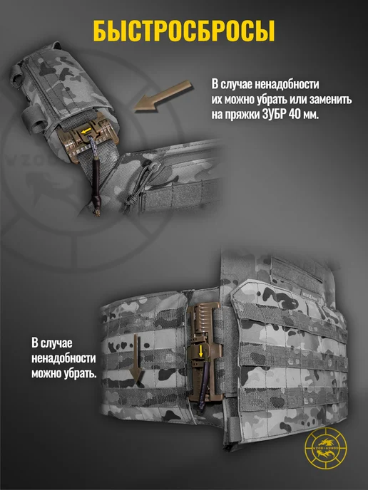 WZoR-Armor Бронежилет "Зевс" с баллистикой СВМПЭ бр2 (40 слоёв), зеленый, фото 6