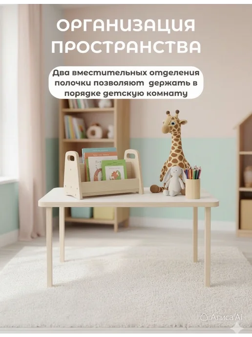 МногоДерева Стеллаж для книг Монтессори детский, бежевый, фото 3