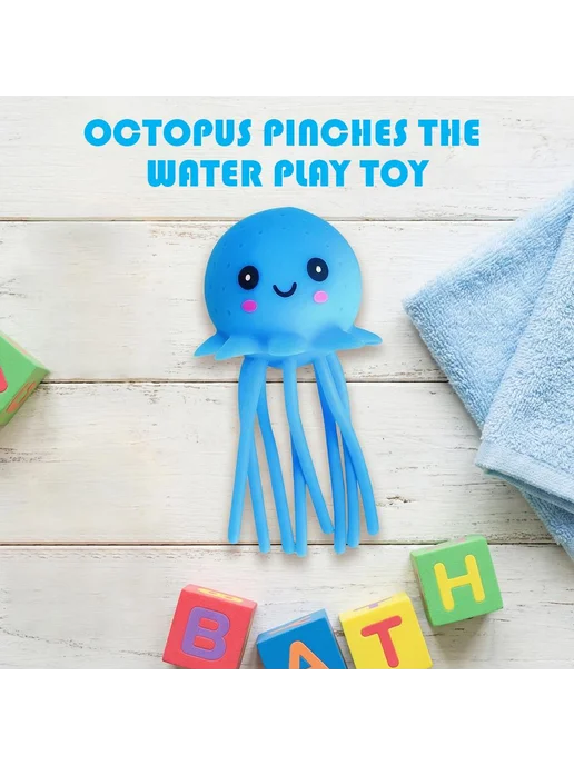 Игрушка для ванны осьминог, брызгает водой, 14см, вариант, фото 4