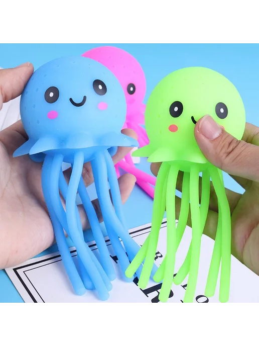 Игрушка для ванны осьминог, брызгает водой, 14см, вариант, фото 5