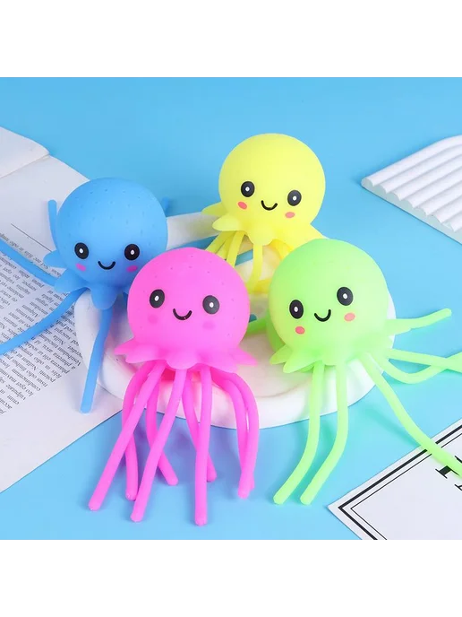 Игрушка для ванны осьминог, брызгает водой, 14см, вариант, фото 6