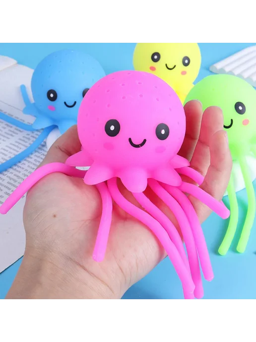 Игрушка для ванны осьминог, брызгает водой, 14см, вариант, фото 7