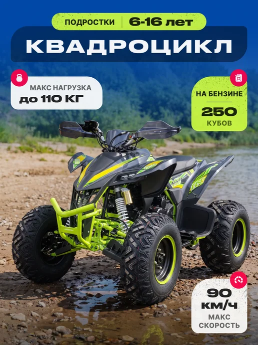 MotoHouse Квадроцикл бензиновый 250 кубов 4 такта Racer Tuphoon, черный