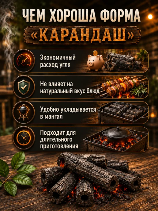 Уголь древесный березовый для мангала 10 кг, 10 кг, фото 4