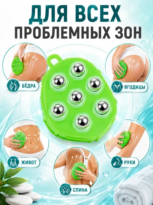 ЕКА7 Антицеллюлитный массажер для тела с роликами силиконовый*, синий, фото 4