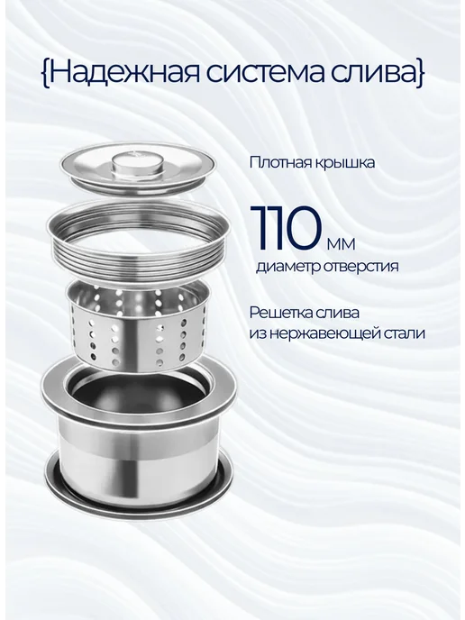 Кухонная мойка с диспенсером и сифоном, вариант, фото 3
