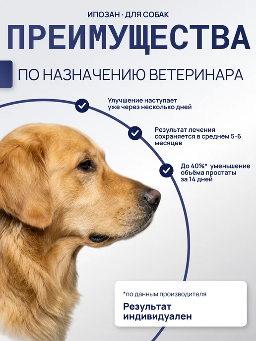 Ипозан 1.875 мг для собак массой 3-7,5 кг, 37,5 кг, фото 4