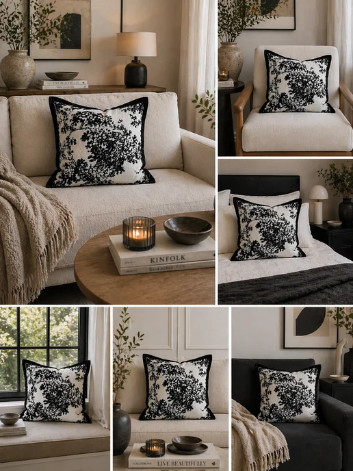 Vestoria Home Декоративная подушка 45×45 см, гобелен, съёмная наволочка, 45x45 см, фото 3