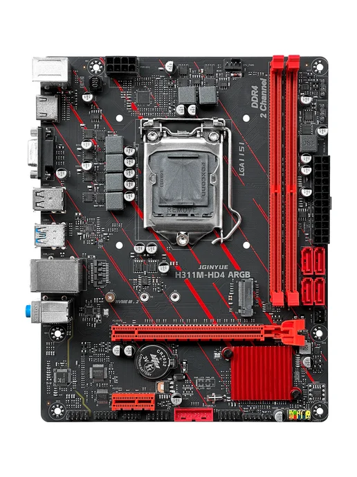 JGINYUE Материнская плата H311M-HD4 ARGB, сокет LGA1151, разъем M.2, черный, фото 2