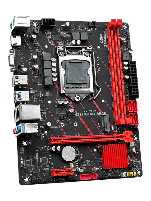 JGINYUE Материнская плата H311M-HD4 ARGB, сокет LGA1151, разъем M.2, черный, фото 3