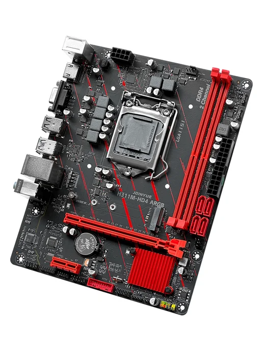 JGINYUE Материнская плата H311M-HD4 ARGB, сокет LGA1151, разъем M.2, черный, фото 4