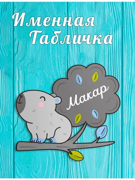 Детская именная табличка на дверь Макар из прочного, вариант