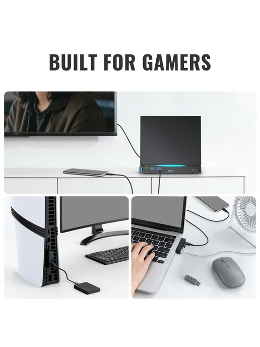 Мультихаб 4в1 USB 3.0 для Steam, PS5, ПК, ноутбука, сумка, вариант, фото 7