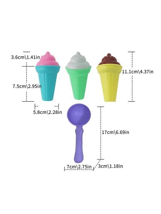 Набор детский для песка и снега, игрушки мороженое, для, фиолетовый, фото 3