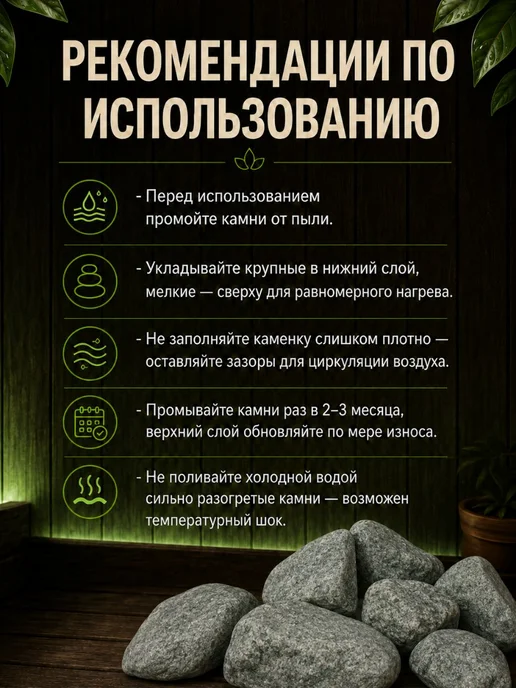 КАМНИ для бани и сауны ГАББРО ДИАБАЗ галтованный 1 кг, фракц, 1 кг, фото 3