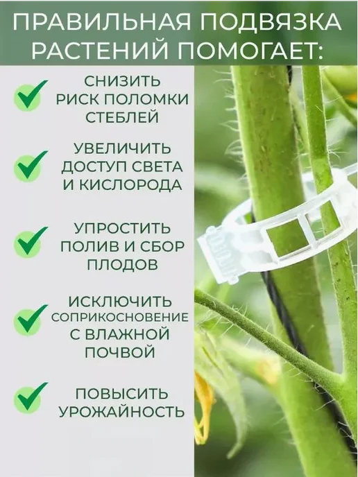 Подвязка для растений 7 см x 3 см 200 шт, 200 шт, фото 2