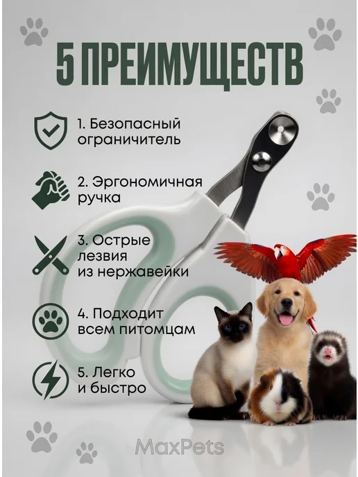 Когтерезка для кошек с ограничителем, ножницы для когтей, вариант, фото 3