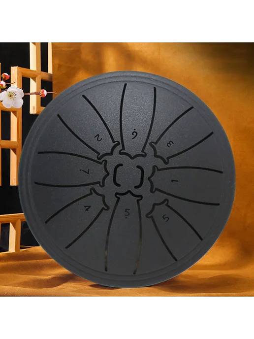 8 нотный Steel Tongue Drum Handpan черный, перкуссионный инс, черный