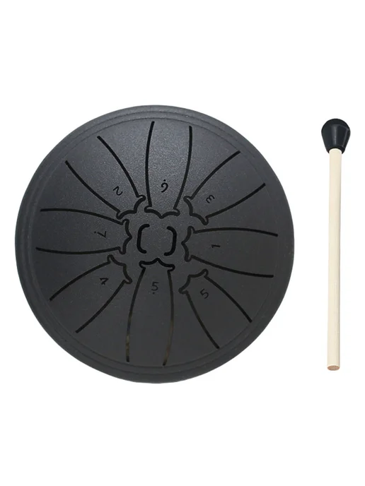 8 нотный Steel Tongue Drum Handpan черный, перкуссионный инс, черный, фото 7