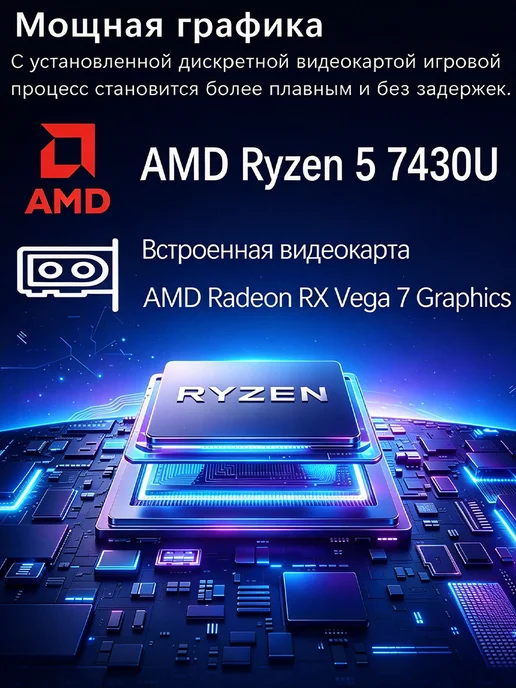 TEORI ноутбук игровой AMD R5 для работы и учебы 15.6" 16ГБ 512ГБ, 16 ГБ, 512 ГБ, фото 4