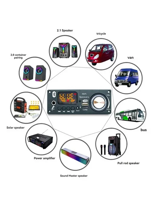 Плата усилителя Bluetooth 2x80 Вт, аудиодекодер, 2x80, фото 5