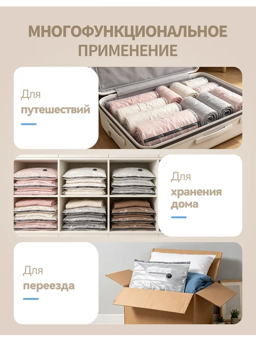 Вакуумный набор для хранения, 5 ручных пакетов, вариант, фото 5