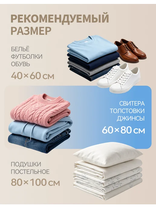 Вакуумный набор для хранения, 5 ручных пакетов, вариант, фото 6