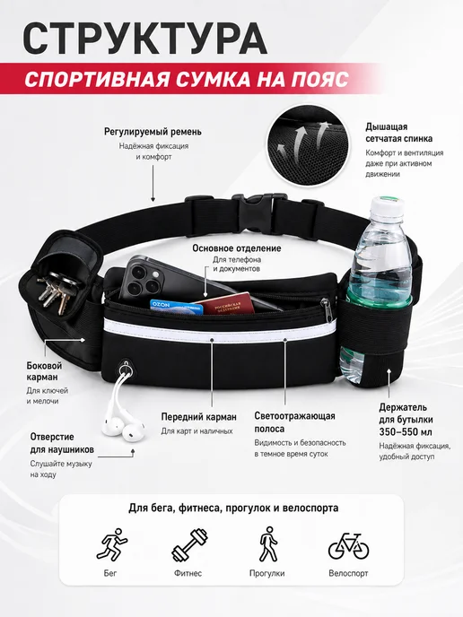 сумка для бега，сумка спортивная, розовый, фото 4