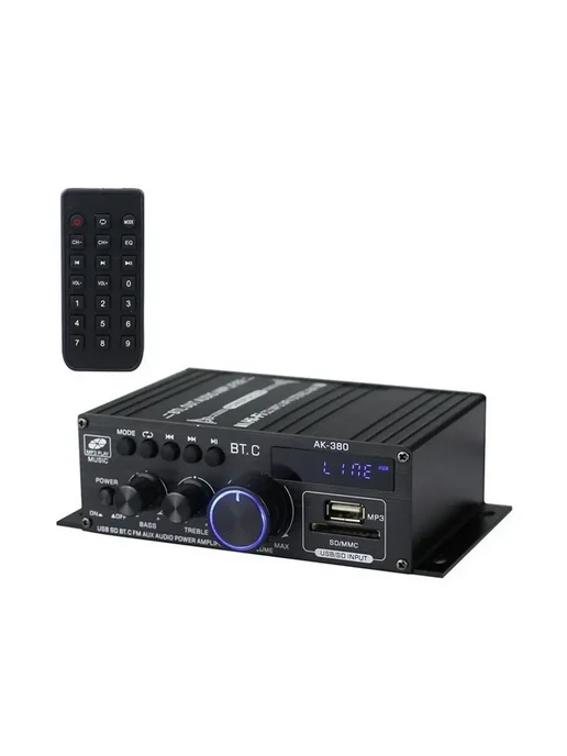 Аудио усилитель звука для колонок AK-380 800W 12V 2х канал, 800 Вт