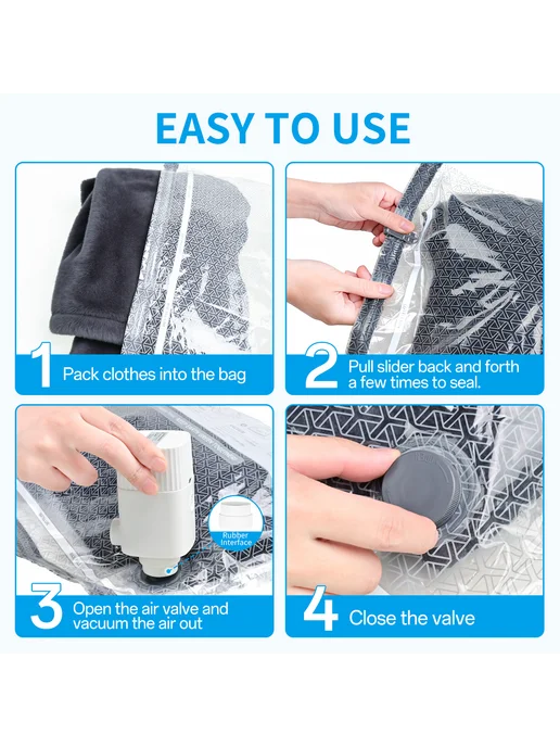 Вакуумные пакеты для хранения 80×100 см, набор 5 штук, 60x80 см