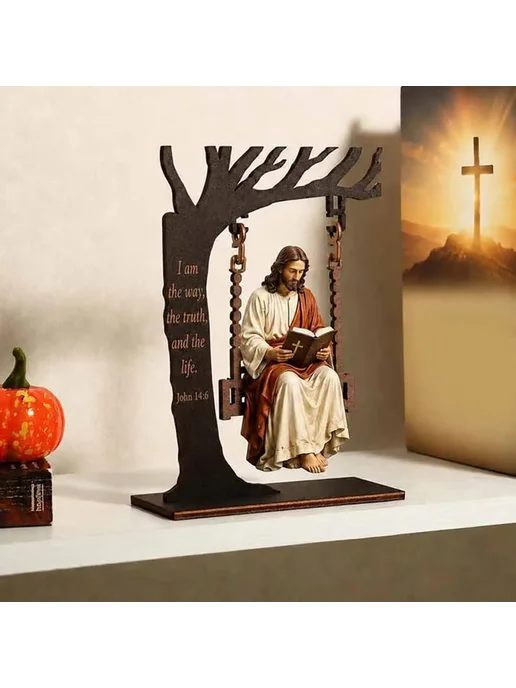 Christliches Иисус-качели-украшение 17.8 см Дерево, вариант, фото 7