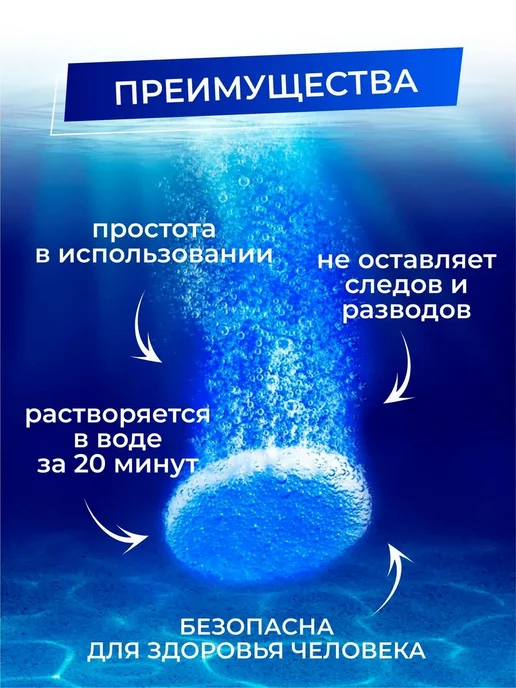 Стеклоомыватель в таблетках, до +1°C, 4 л, 4 л, фото 2