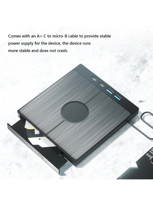7 в 1 USB 3.0 внешний привод CD DVD с 2 портами USB Type-C, вариант, фото 7