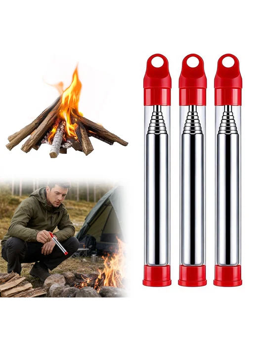 3шт складной огненный blowpipe из нержавейки для кемпинга, 3 шт, фото 6