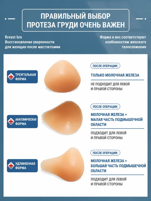 Силиконовый экзопротез груди левосторонний после мастэктомии, бежевый, фото 4