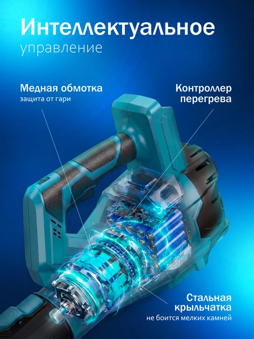 Аккумуляторная садовая воздуходувка мощная, вариант, фото 6