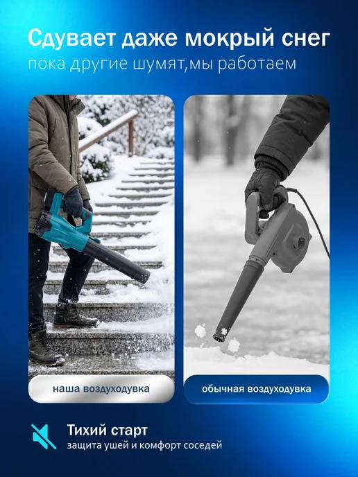Аккумуляторная садовая воздуходувка мощная, вариант, фото 8