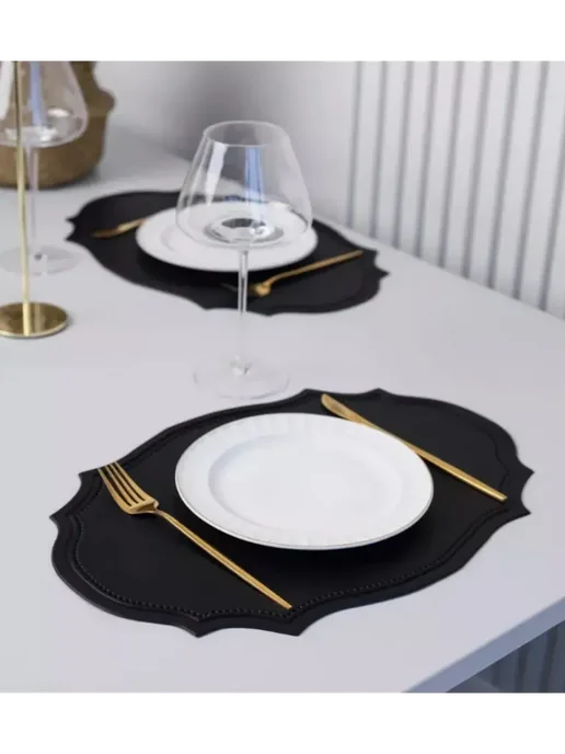 Коврик для стола овальный из иск�, коричневый, фото 2