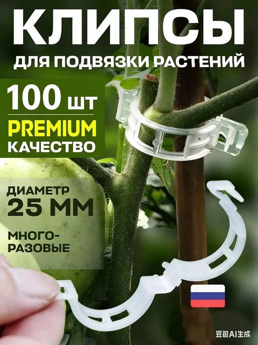 Подвязка для растений 3 см x 2.5 см 100 шт, 100 шт