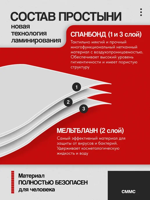 МедиЛисти Простыни одноразовые в рулоне 80*200 см 100 штук 5 штук, 80x200 см, фото 5