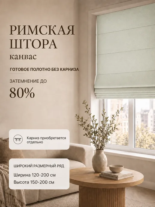Pasionaria Полотна римской шторы день-ночь канвас 150х160 без карниза, 150x175 см