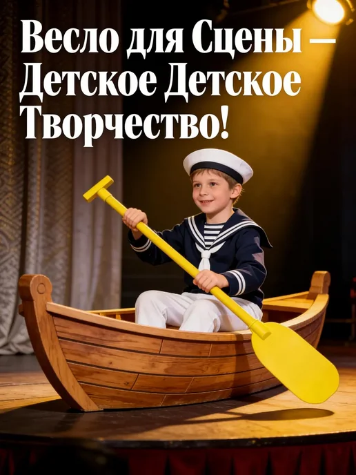 Пластиковое весло детское, 50.5 см, желтое, желтый, фото 3
