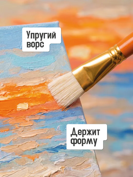 Гамма Набор кистей для рисования белка 6 штук, вариант, фото 3