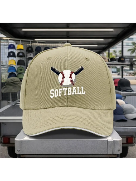 SOFTBALL Письмо бейсбольная шляпка, зеленый