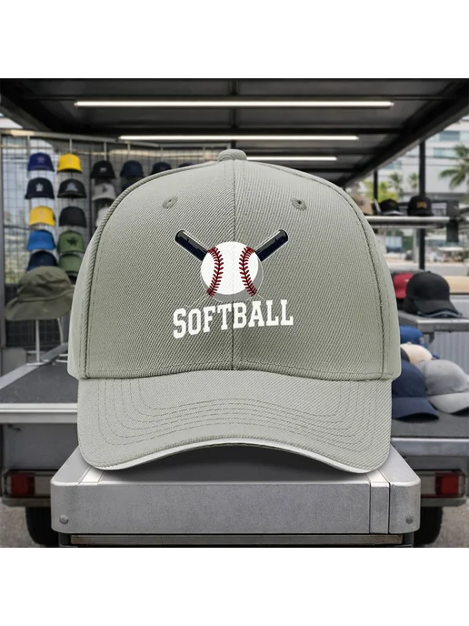 SOFTBALL Письмо бейсбольная шляпка, серый