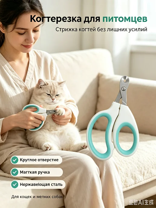 Ограничитель когтей бело-зелёный, отверстие Ø2 мм, зеленый