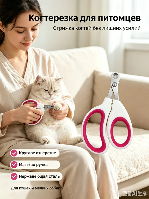 Ограничитель когтей бело-зелёный, отверстие Ø2 мм, красный