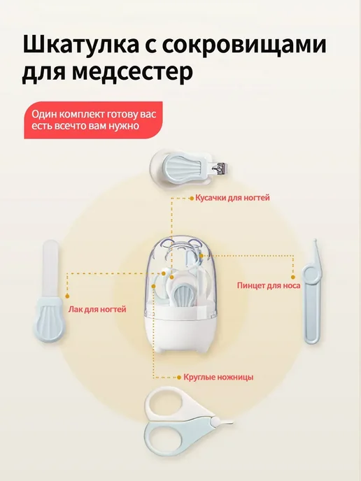 Набор маникюрный детский подарочный, голубой, фото 3